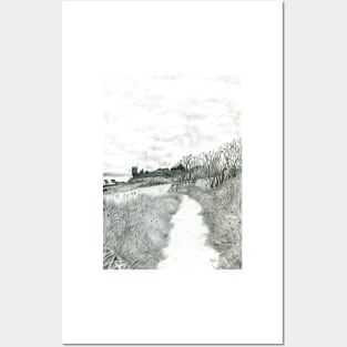 Coastal path at Crail in Fife [ East Coast of Scotland] [Pencil version] Posters and Art